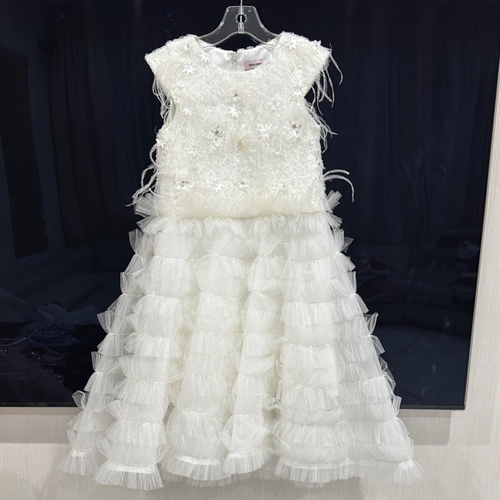 Elegant White Kids Formal Dress